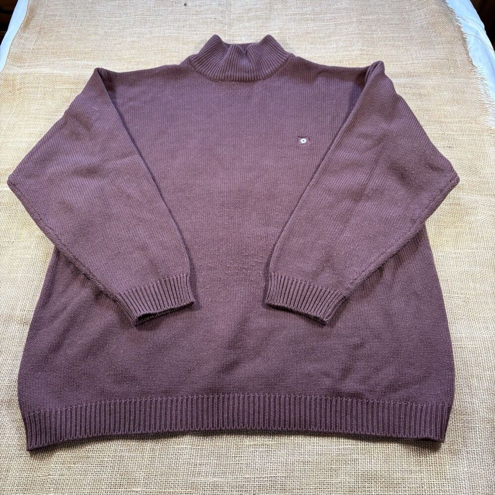 Vintage Y2K SouthPole Men's Burgandy Turtleneck Sweater Acrylic Size XXL